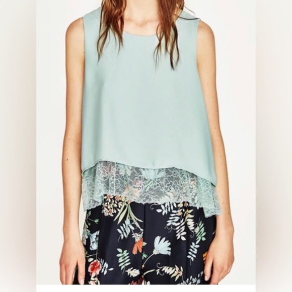 Zara Women’s Sleeveless Top in Mint Green Size XS - Picture 1 of 6